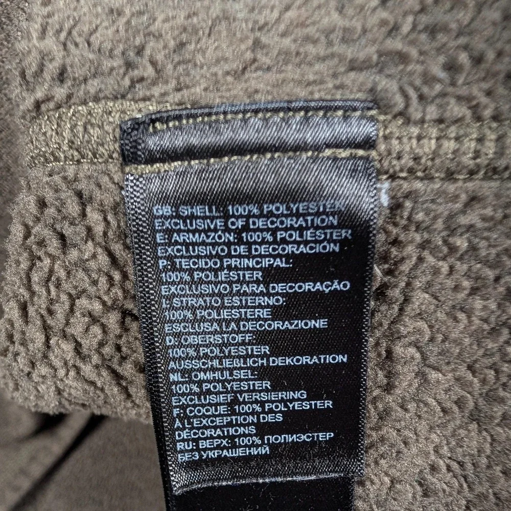 The North Face Gordon Lyons 1/4 Zip‎ Mens 2XL Brown Deep Pile Fleece Pullover